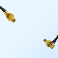 10-32 UNF Bulkhead Female - SMB Bulkhead Male R/A Coaxial Jumper Cable