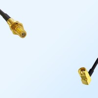 10-32 UNF Bulkhead Female - SSMA Male Right Angle Coaxial Jumper Cable