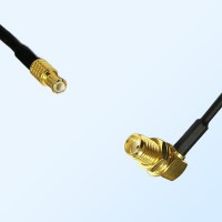 MCX Male - SMA Bulkhead Female Right Angle Coaxial Jumper Cable