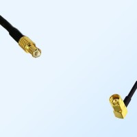 MCX Male - SSMA Male Right Angle Coaxial Jumper Cable