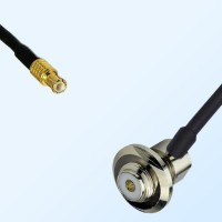 MCX Male - UHF Bulkhead Female Right Angle Coaxial Jumper Cable