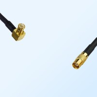 MCX Male Right Angle - MCX Female Coaxial Jumper Cable
