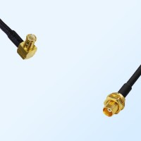 MCX Male Right Angle - MCX Bulkhead Female Coaxial Jumper Cable