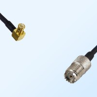MCX Male Right Angle - Mini UHF Female Coaxial Jumper Cable