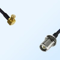 MCX Male Right Angle - Mini UHF Bulkhead Female Coaxial Jumper Cable