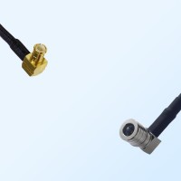 MCX Male Right Angle - QMA Male Right Angle Coaxial Jumper Cable