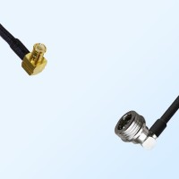 MCX Male Right Angle - QN Male Right Angle Coaxial Jumper Cable