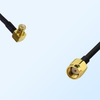 MCX Male Right Angle - RP SMA Male Coaxial Jumper Cable