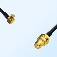 MCX Male Right Angle - RP SMA Bulkhead Female Coaxial Jumper Cable