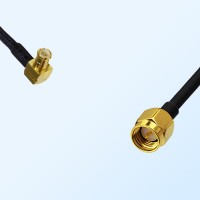 MCX Male Right Angle - SMA Male Coaxial Jumper Cable