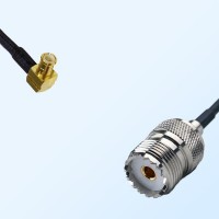 MCX Male Right Angle - UHF Female Coaxial Jumper Cable