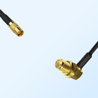 MCX/Female - SMA/Bulkhead Female Right Angle Coaxial Jumper Cable