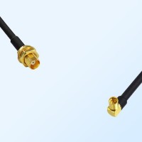 MCX/Bulkhead Female - MMCX/Female Right Angle Coaxial Jumper Cable