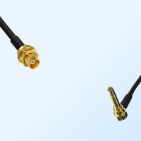 MCX/Bulkhead Female - MS156/Male Right Angle Coaxial Jumper Cable