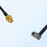MCX/Bulkhead Female - QMA/Male Right Angle Coaxial Jumper Cable