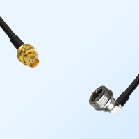 MCX/Bulkhead Female - QN/Male Right Angle Coaxial Jumper Cable