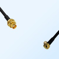 MCX/Bulkhead Female - RP MCX/Male Right Angle Coaxial Jumper Cable