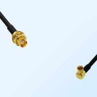 MCX/Bulkhead Female - RP MCX/Female Right Angle Coaxial Jumper Cable