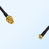 MCX/Bulkhead Female - RP MMCX/Male Right Angle Coaxial Jumper Cable