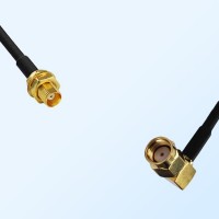 MCX/Bulkhead Female - RP SMA/Male Right Angle Coaxial Jumper Cable