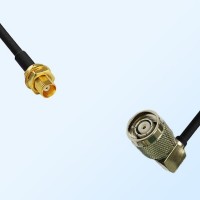 MCX/Bulkhead Female - RP TNC/Male Right Angle Coaxial Jumper Cable
