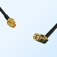 MCX/Bulkhead Female - SMA/Male Right Angle Coaxial Jumper Cable