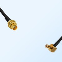 MCX/Bulkhead Female - SMB/Male Right Angle Coaxial Jumper Cable