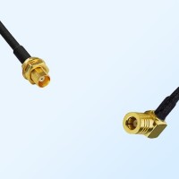 MCX/Bulkhead Female - SMB/Female Right Angle Coaxial Jumper Cable