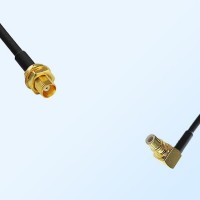 MCX/Bulkhead Female - SMC/Male Right Angle Coaxial Jumper Cable