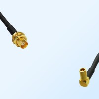 MCX/Bulkhead Female - SSMB/Female Right Angle Coaxial Jumper Cable