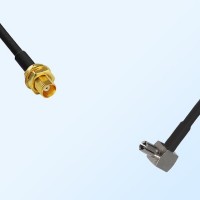 MCX/Bulkhead Female - TS9/Male Right Angle Coaxial Jumper Cable