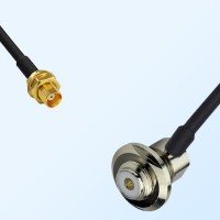 MCX/Bulkhead Female - UHF/Bulkhead Female R/A Coaxial Jumper Cable