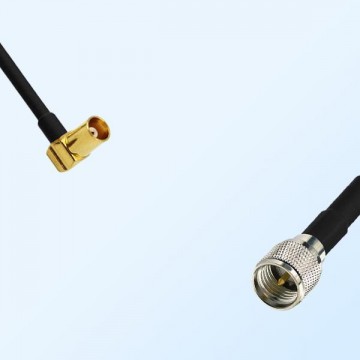 MCX/Female Right Angle - Mini UHF/Male Coaxial Jumper Cable
