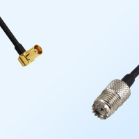 MCX/Female Right Angle - Mini UHF/Female Coaxial Jumper Cable
