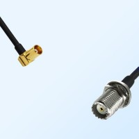 MCX/Female Right Angle - Mini UHF/Bulkhead Female Coaxial Jumper Cable