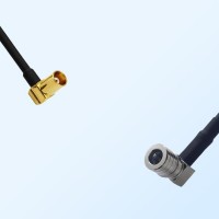 MCX/Female Right Angle - QMA/Male Right Angle Coaxial Jumper Cable