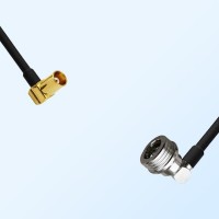 MCX/Female Right Angle - QN/Male Right Angle Coaxial Jumper Cable