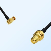 MCX/Female Right Angle - RP SMA/Bulkhead Female Coaxial Jumper Cable