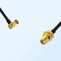 MCX/Female Right Angle - SMA/Bulkhead Female Coaxial Jumper Cable