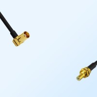MCX/Female Right Angle - SMB/Bulkhead Male Coaxial Jumper Cable