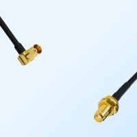 MCX/Female Right Angle - SSMA/Bulkhead Female Coaxial Jumper Cable