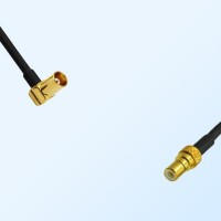MCX/Female Right Angle - SSMB/Male Coaxial Jumper Cable