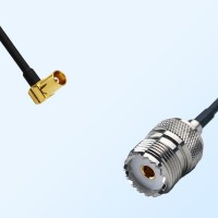 MCX/Female Right Angle - UHF/Female Coaxial Jumper Cable