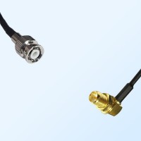 RP SMA/Bulkhead Female R/A - Mini BNC/Male Coaxial Jumper Cable