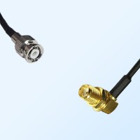 SMA/Bulkhead Female Right Angle - Mini BNC/Male Coaxial Jumper Cable