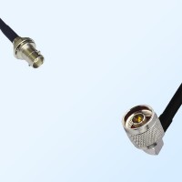 N/Male Right Angle - Mini BNC/Bulkhead Female Coaxial Jumper Cable
