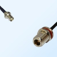 N/Bulkhead Female with O-Ring - Mini BNC/Bulkhead Female Coaxial Cable