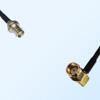 RP SMA/Male R/A - Mini BNC/Bulkhead Female Coaxial Jumper Cable