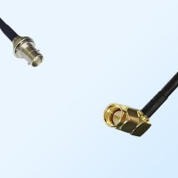 SMA/Male Right Angle - Mini BNC/Bulkhead Female Coaxial Jumper Cable