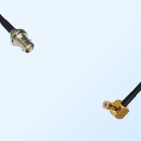 SMB/Male Right Angle - Mini BNC/Bulkhead Female Coaxial Jumper Cable